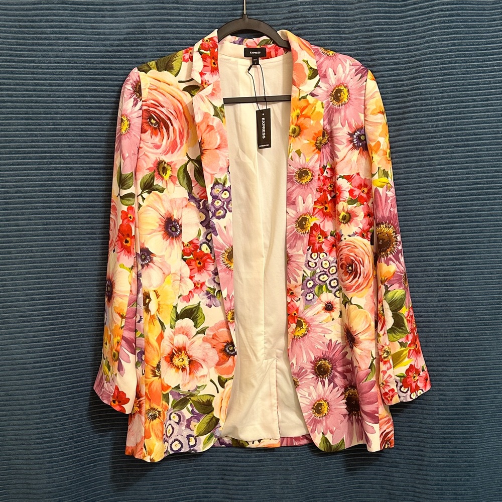 Express Multicolor Floral Blazer
